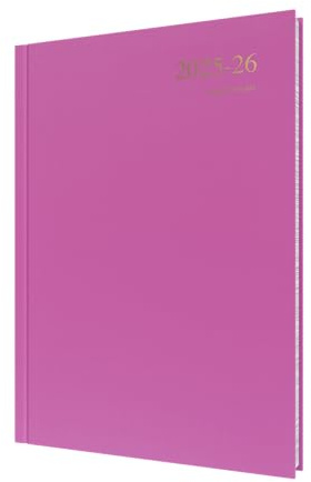 Collins 'Essentials' 12 Month Mid/Academic Year Planner, July 2025-July 2026 - ESSA41M.63-2526 - Day-to-Page Appointments Diary, A4 Hard Cover, Deep Pink