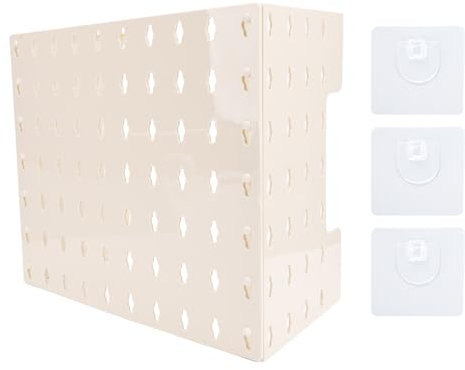 Tablero Perforado para Pared con Cubierta de Tuberías para Calentador de Agua a Gas y Almohadillas Adhesivas Multifunción Compatible con Accesorios Estándar de Almacenamiento