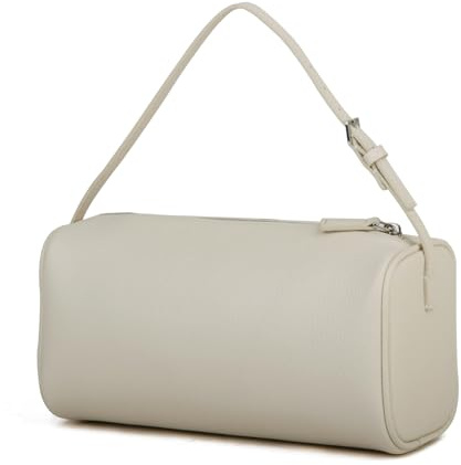 DONNAIN Bolsos cruzados de cuero de grano completo para mujer, bolsos Hobo para mujer con correa ajustable, Blanco