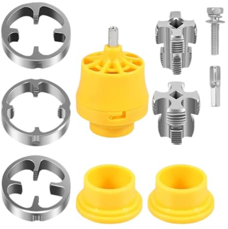 LOVIVER Herramienta de fabricante de rosca de PVC para herramienta de plomería de taladro eléctrico, kit de rostro de roscado de tubería de alta eficiencia,