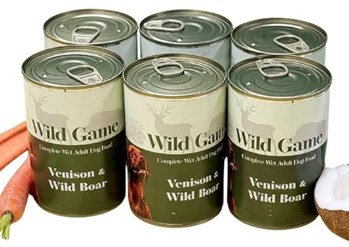 Wild Antler Dog Food – Venison & Wild Boar Wet Dog Food 6x400g | Grain & Gluten Free | High Protein Hypoallergenic Recipe | Natural Balanced Nutrition for Active & Working Dogs | Healthy Premium Meal