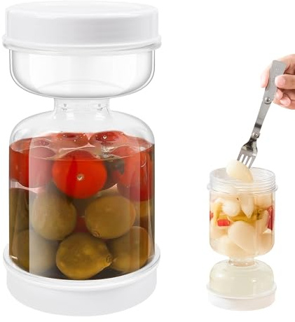 Yooyan Gurkburk för att vända vinägergurkor, behållare flip med sillock, behållare pickle burk timglas, kryddgurkor förvaring för inläggning gurkor oliv, kimchi, jalapenos, låsbar