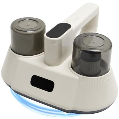 Aspirateur anti-acariens avec stérilisation à lampe UV, sans fil, puissance d'aspiration de 15 kPa, aspirateur de lit haute fréquence de 72 000/min pour canapé et tapis