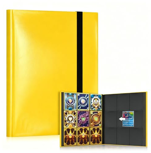 Trading Card Binder, 540 Pockets Card Binder for Pokemon Cards, MTG, Baseball & Football Sports Cards - Easy-to-Use Card Collection Album (Yellow)