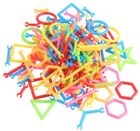 BESPORTBLE Bloques de Construcción Infantiles de Barras de Plástico Juego Educativo de Rompecabezas DIY para Preescolares Incluye Caja para Almacenamiento Colores Aleatorios Color