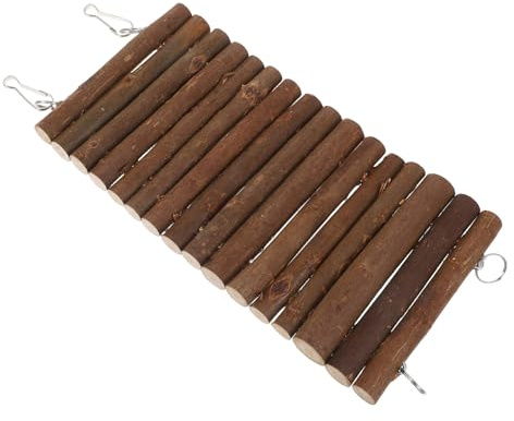 Toyvian Juguete de Madera para Loros Túnel y Columpio Natural Juguete Masticable para Pájaros para Jaulas de Loros y Horas