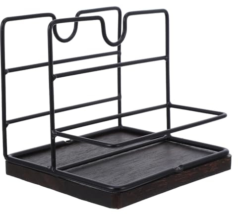 CAXUSD Porte-Serviettes de Table Bois avec Rangement Salière et Poivrière Support Rustique Multifonction pour Cuisine et Salle à Manger Organiseur de Serviettes et Condiments pour