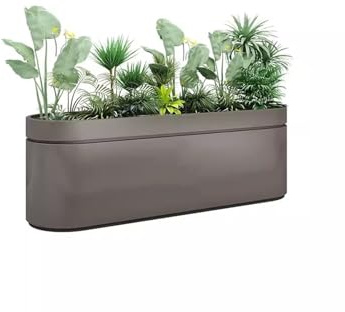 Zhaoj24-05 Macetero con Banco Maceta Rectangular for Flores al Aire Libre, Valla for