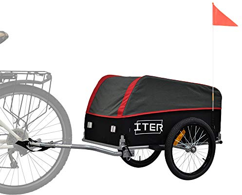 PAPILIOSHOP Iter - Remolque carro para bicicleta para transporte cosas materiales (rojo)