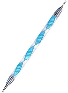 ODETOJOY Quilling Tool Slotted Embossing Ball Head Stainless Steel Dual Paper Quilling Tool 6mm Slotted Embossingto Quill Paper Coil (Blue)