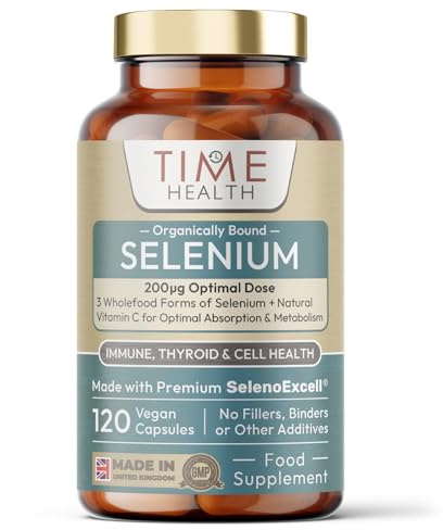 Selenium 200mcg - Maximum Absorption Organically Bound & Food-Form Tri-Selenium Complex - Clinically Studied - Immune, Cell & Thyroid Function - UK Made - GMP - No Additives
