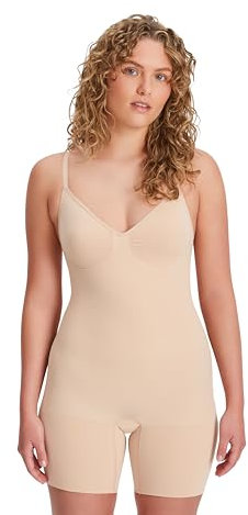 FINN Shapewear Damen Body - Stark formender Bauchweg Bodysuit ohne Nähte - Seamless Miederbody mit verstellbaren Trägern für Frauen Hautfarbe Nude XL