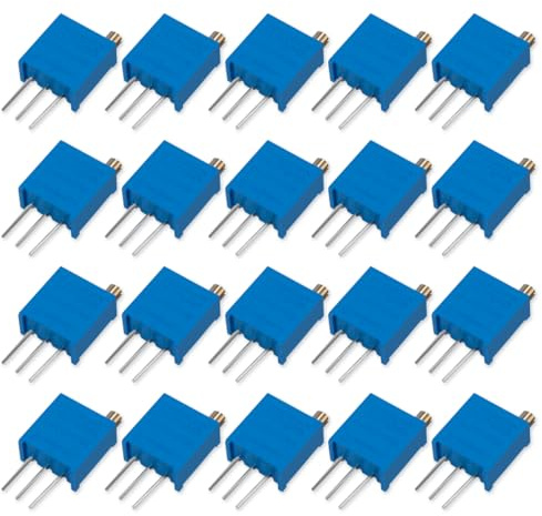 Innfeeltech 20 Piezas 100K Ohm Multiturn Trimmer Potenciómetro Azul Resistencia Variable Ajustable
