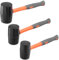 MUKSEUT Rubber Mallet Set of 3, 16oz, 24oz and 32oz Solid Rubber Hammer with Non-Slip Handle for Woodworking, Flooring, Tile, DIY, Camping, Tent Pegs