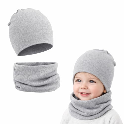 leruiyezs Juego de Gorro y Bufanda Niños de Punto Invierno, invierno cálido punto beanie gorros bufanda bebe de Tejido Suave, Set Unisex para Bebé y Niño Uso Diario Otoño Invierno