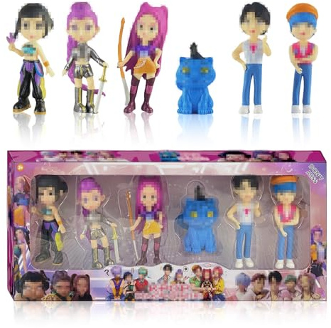 JUNERUN 6 Pezzi Huntrs Figurine, PVC Mini Cartoon Anime Figure, Decorazioni Carine per Ufficio e Casa, Regalo per Adulti e Fan (A)