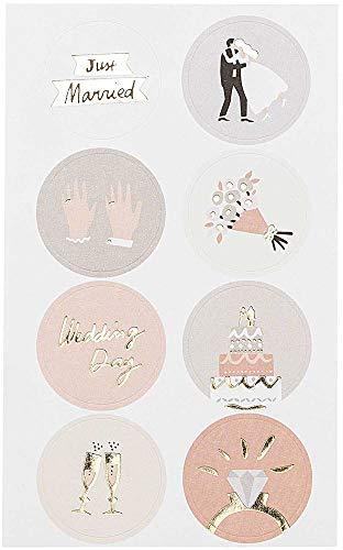 Sticker, Hochzeit, Rund