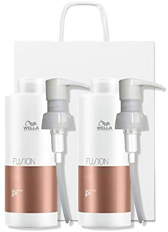 Wella Fusion Intense Repair Shampoo DUO Pack 2 x 1000ml with Pumps and Gift Bag