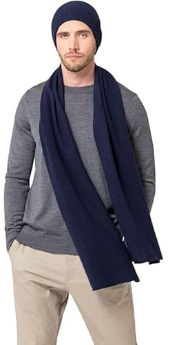 Style & Republic - Sciarpa XL morbida in 100% cashmere, taglia unica, 52 cm x 172 cm, blu navy, Taglia unica