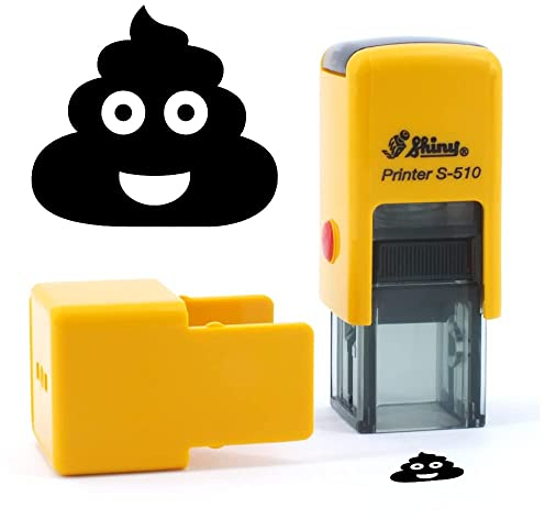 Tampon24 Emoticon-Stempel Kaka | 11 mm | Stempelkissen Kot | Smiley | Charaktermann