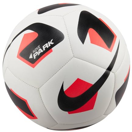 Nike DN3607-100 Nike Park Pallone da calcio ricreativo Unisex Adulto WHITE/BRIGHT CRIMSON/BLACK Taglia 5