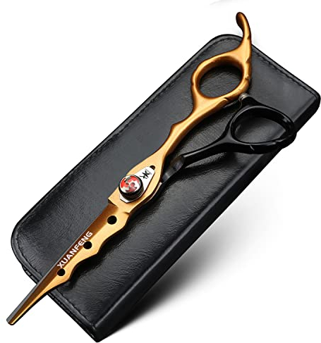 Forbici professionali in acciaio per taglio capelli con vite elastica, 6 pollici JP9cr18, forbici da taglio e forbici per diradamento, adatte per famiglie o barbiere