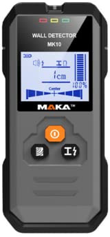 MAKA Digitaler Leitungssucher - Erkennung von Kupfer, Metall, Holz & Wechselstromleitungen bis zu 120 mm mit hörbarer Warnung - Multifunktionaler Wandscanner - Rohrsucher