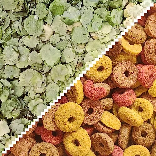 Eurital Erbsenflocken 2,5kg + 4 Mix Nagerringe 2,5kg - Kaninchenfutter - 2 getrennte Packungen