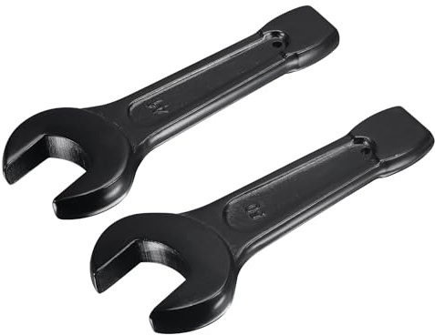 sourcing map 50mm 41mm Single Open End Spanner, High Carbon Steel Single Open Wrench Single Head Wrench Hand Tool for Mechanical Automotive Repair, Black