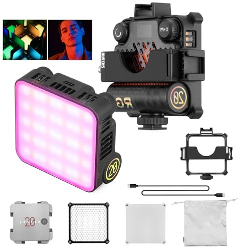ZHIYUN FIVERAY M20C Combo RGB Video Light, 20W Bärbar LED-belysning | för innehållsskapande, HSI Full Color, CCT 2500K-10000K, TLCI 96+, 16 effekter, magnetisk och app, USB-C PD