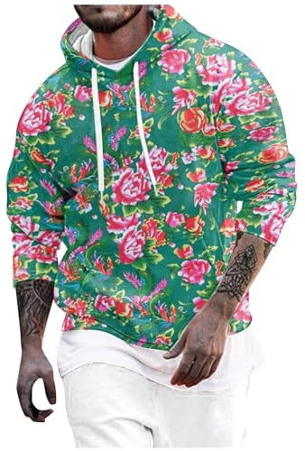 SRZYMJ Herren Basic Kapuzenpullover Sweatjacke Pullover Hoodie Sweatshirt Arbeitshemden Extra Lang Hemd Herren Weiss Reitjacke Glitzer Oberteile Fleece Hausanzug Damen Strickjacke Grün XXL