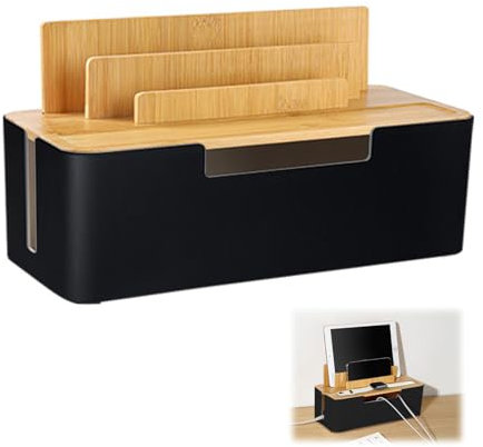Kabelmanagement Box Kabelbox Kabel Organizer Aufbewahrungsbox zum Verstecken und Verbergen Sie Steckdosenleisten und Stromkabel vor Fernsehgeräten, Computern und Schreibtischen