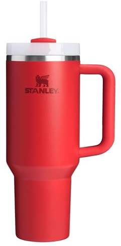 Stanley Quencher H2.0 Tumbler with Handle and Straw 40 oz | Flowstate 3-Position Lid | Cup Holder Compatible for Travel | Insulated Stainless Steel Cup | BPA-Free | Chili Red