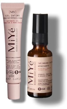 MiYé | Pack gel intime + brume intime, anti-sècheresse intime | Acide hyaluronique, aloe vera & probiotiques | Apaise, hydrate & préviens les inconforts | Sans hormones ni parfum, made in France
