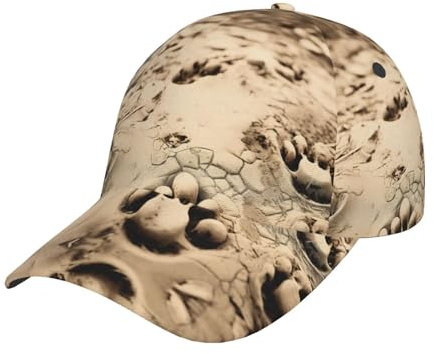 XTYGETY Fotavtryck tryck baseballkeps för män sol topphatt andas personlig justerbar lastbilskepsar vardaglig svart, Svart, one size