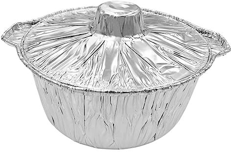 VINTORKY Bandeja de Aluminio Desechable 5300Ml Tapa Sartén de Aluminio para Barbacoa Calentador Portátil para Uso Exterior Cocina Fiesta