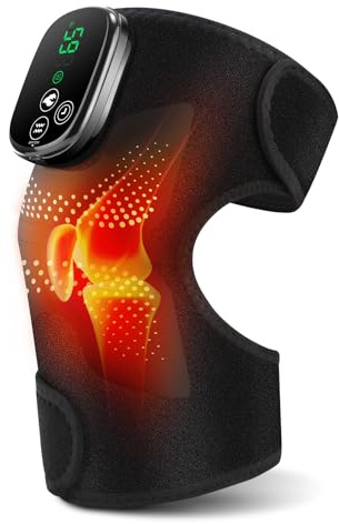 Rodillera Térmica Inalámbrica Con Luz Roja Y Pantalla Táctil, Almohadilla Para Hombro Codo Portátil Con 5 Niveles De Calor, 3 Modos De Masaje Y Temporizador, Batería Integrada 5000mAh, 4 Motores