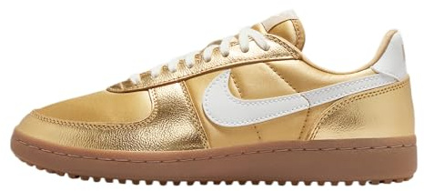 Nike Women's Field General Sneaker, Metallic Gold/SAIL-Gum Dark Brown, 3.5 UK
