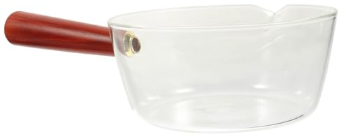 DECOMELODY Casserole à Lait Transparente 600ml En Verre Borosilicaté Antiadhésive Résistante Haute Température Pour Usage Quotidien 1-2 Personnes La Cuisine Et Préparation D'aliments