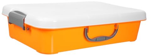 iplusmile Bandeja de Arena Portátil con Asa y Tapa Sellada Caja de Juguetes para Organizador Plástico Resistente para Educativo y Almacenamiento