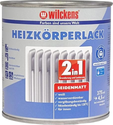 Bindulin Heizkörperlack 2in1 seidenmatt 375ml weiss inkl. Pinsel von E-Com24