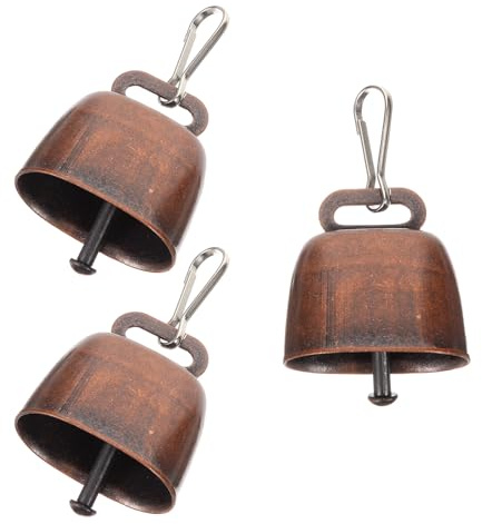 GATHINESS Campanelli da Pascolo in Metallo Retrò 3 Pezzi, Campana per Bestiame Cavalli Pecore Mucche Suono Forte a Lunga Distanza, Accessori Anti-smarrimento per Allevamento Agricolo