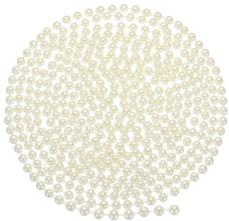 LinCoo Pearl String Garland, Pearl Beads Bead Garland Roll, String of Pearls for Craft Decoration Wedding Party, Christmas for Tree