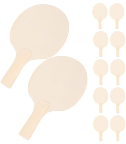 POPETPOP 12 Piezas Paleta de Tenis de Mesa de Madera sin Pintar, Superficie Lisa y Ligera, Adecuado para Bricolaje y Uso en Deporte y Entretenimiento