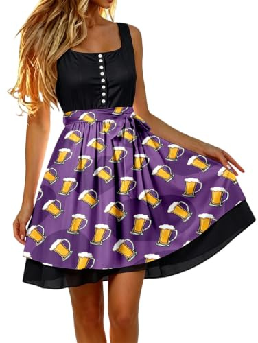 Dirndl förkläde Dirndl förkläde individuellt med rosett smutsavvisande Dirndlförkläden kostymförkläde med knytband Dirndl-förkläde dam för bayersk ölfest oktoberfest outfit