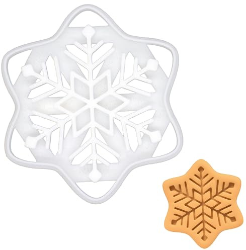 BAKERLOGY Snowflake Cookie Cutter (Style 1) - Detailed Biscuit Cutter Design for Baking and Crafts, Ideal on Fondant, Dough, Clay