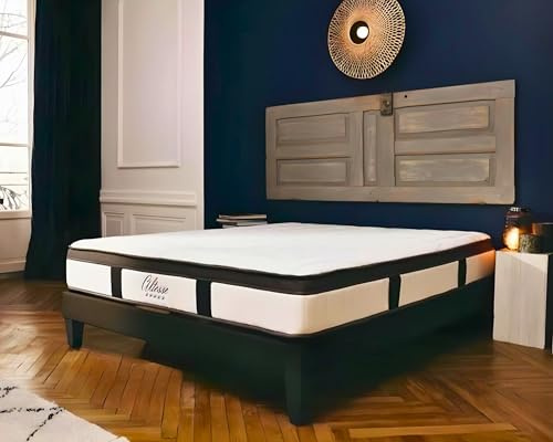 Maison Aubertin Matelas Altesse 140x190, 26 cm Ép, Lit 2 Personnes, Mémoire de Forme Haute Densité 55 kg/m³, Accueil Ferme, Soulage Le Mal de Dos, Soutien Ferme et Orthopédique, Chambre Adulte