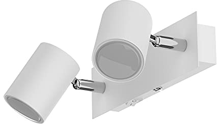 ledscom.de Väggspot WAIKA, två lampor, med strömbrytare, vit matt, inkl. LED GU10-lampor 450lm varmvit vardera