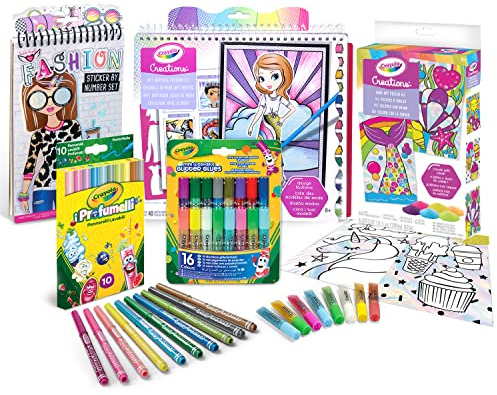 CRAYOLA - Creations, Set Coloring Fashion Design and Create mit Sand, Kreative Beschäftigung und Geschenk für Kinder, ab 6 Jahren