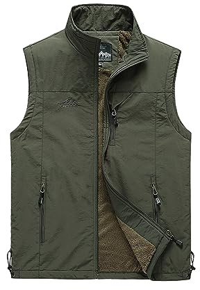 Btmpmcs Gilet in Pile da Uomo Invernale Antivento Colletto Rialzato Giacca Senza Maniche Gilet da pesca All'aperto Termico Giubbotto da lavoro Casual Trapuntato Sportivo Cappotto